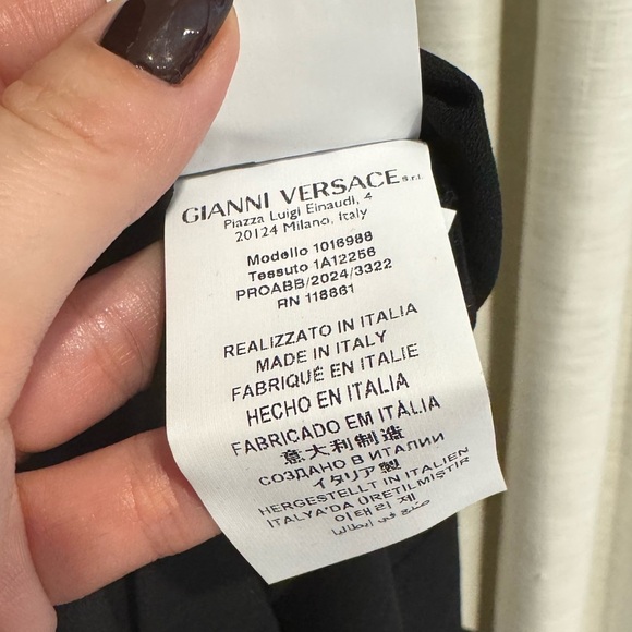 VERSACE CONTRAST-COLLAR SABLÉ MIDI SHIRT DRESS - Size 40 - NWT - Picture 8 of 13